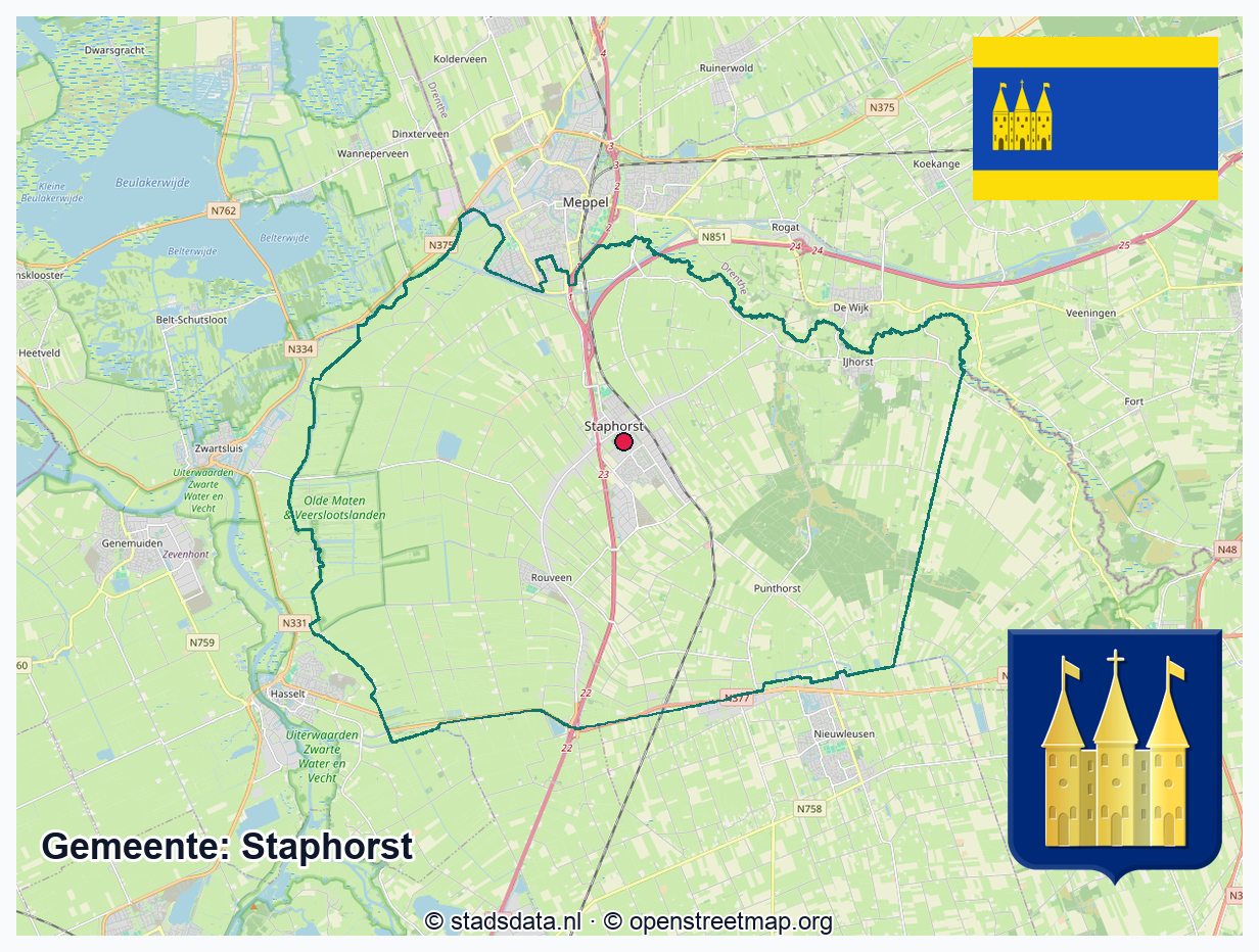 Schematische gemeentegrens Staphorst